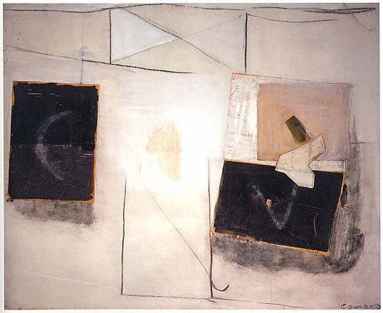 Alexander Camaro: Zauberer und Zaubertisch, Diptychon, Rechte Hlfte, 1983