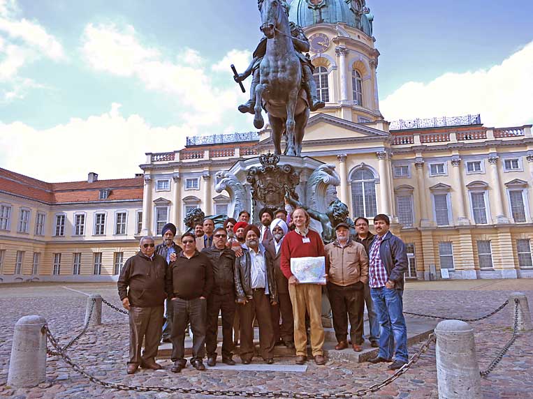 Guided Tour with 'Berliner Tour Guide' Hilmar H. Werner in front of the Palace of Charlottenburg in Berlin with his guests from the 'Mohali Industries Association', India